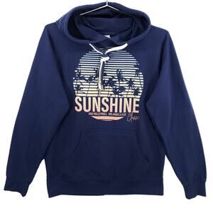 USA Volleyball Hoodie Womens Small Navy Sunshine Classic Orlando Palm Pullover